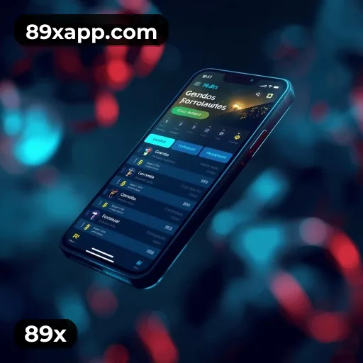 App 89x para iOS e Android — interface mobile, login biométrico e PIX integrado